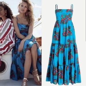 J. Crew tiered maxi lobster dress